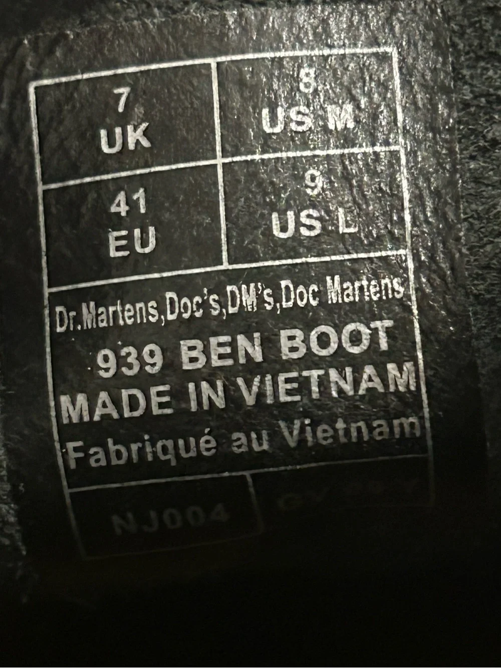 DR MARTENS 939 Ben black leather lace up boots shoes women’s 9 new